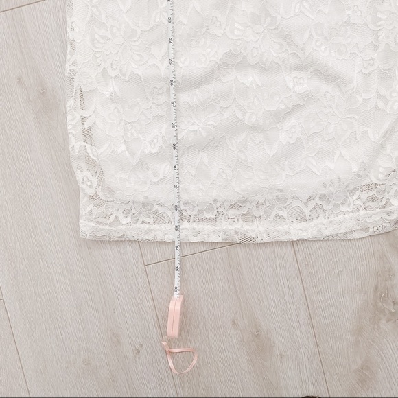 NWT Ivory Long Sleeve Lace Mini Dress - Picture 8 of 10